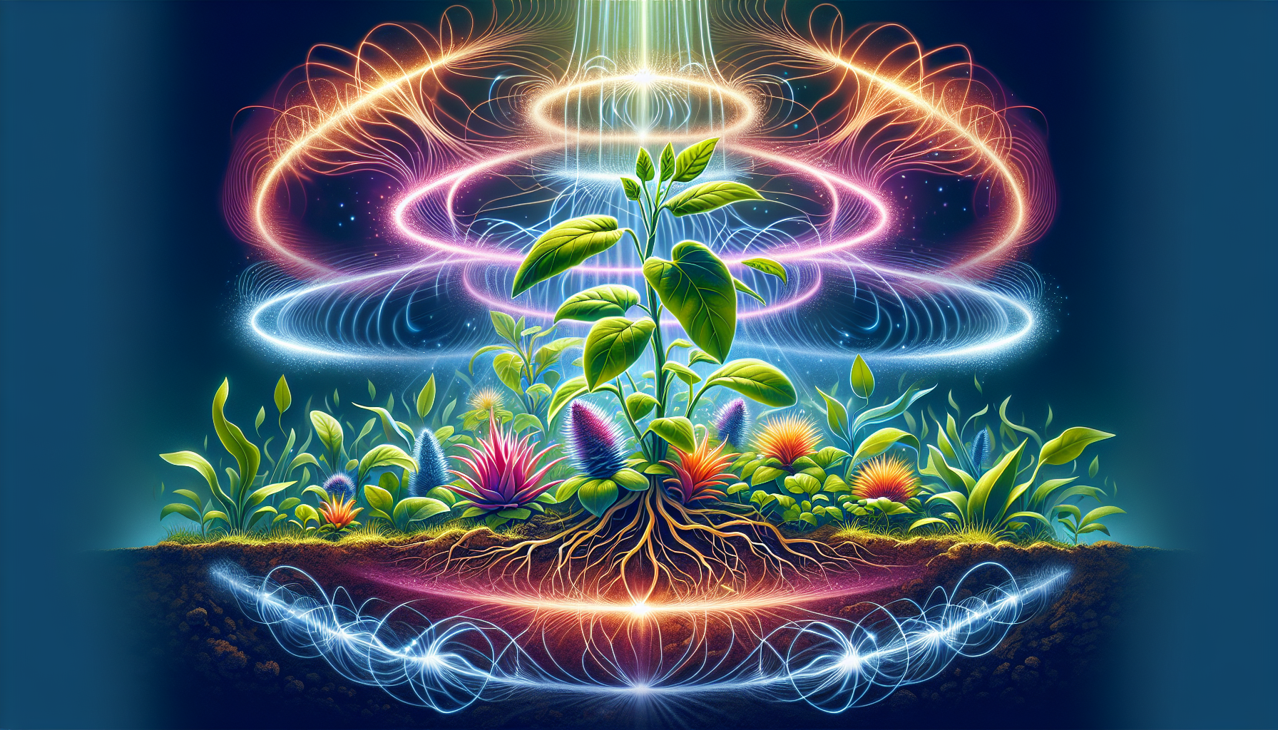 Illustration of magnetic fields in electroculture