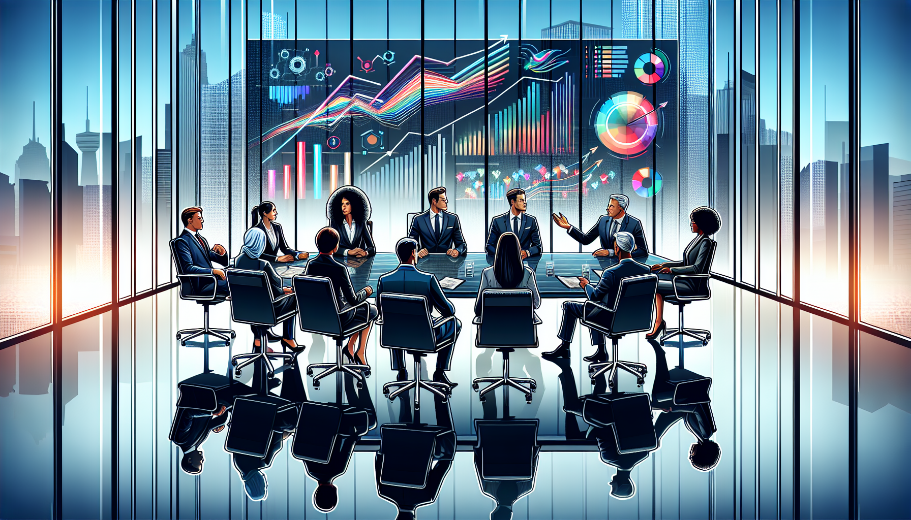 An illustration of corporate trends in diversity programs with a focus on leadership.