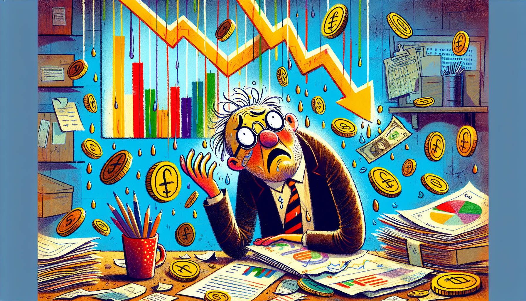 An artistic representation of financial consequences related to corporate decisions.