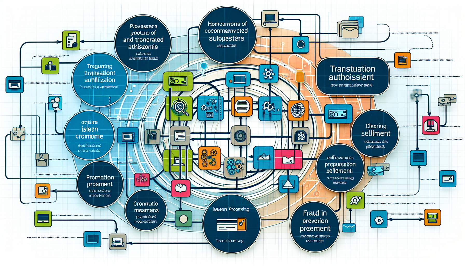 A diagram illustrating the key components of issuer processing.