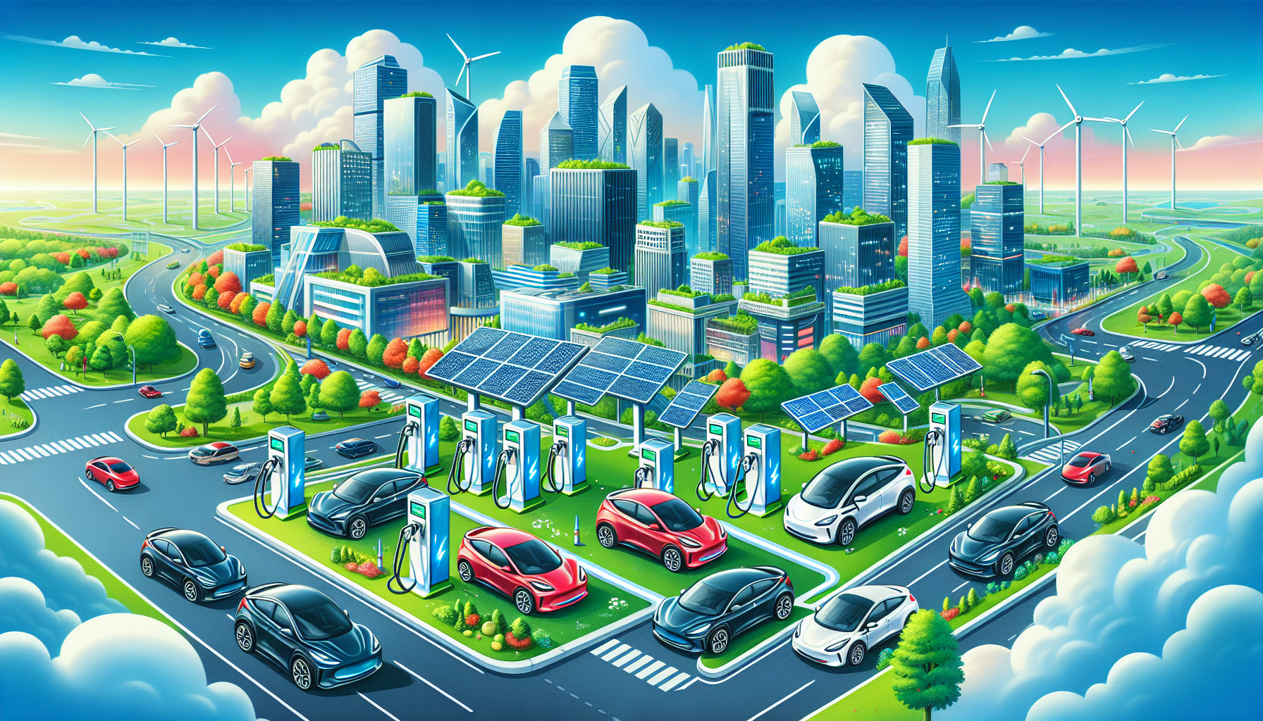 A visual representation of the development of charging infrastructure for electric vehicles.