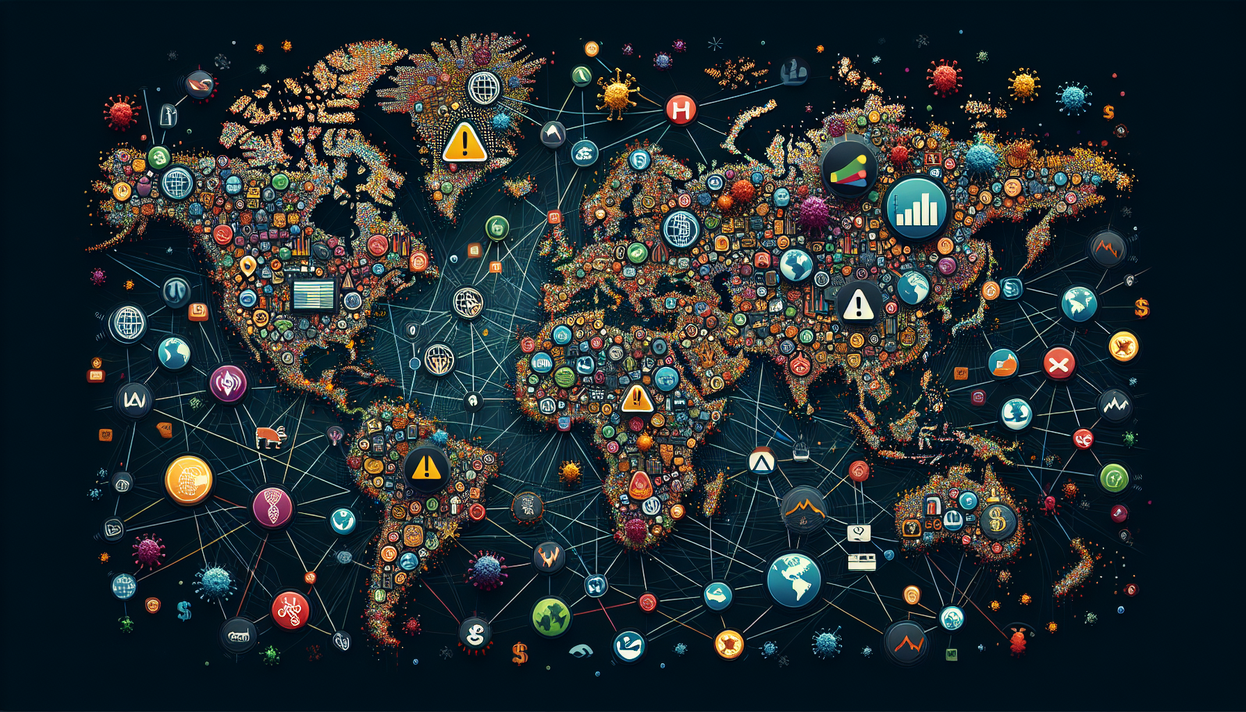 An illustration representing the impact of global events on corporate investing.