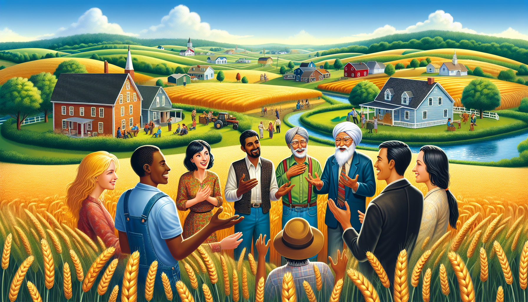 A drawing representing rural communities affected by DEI policy changes.
