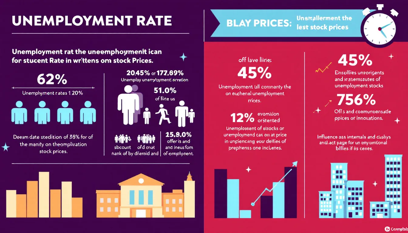 A visual representation of the unemployment rate and its influence on stock prices.