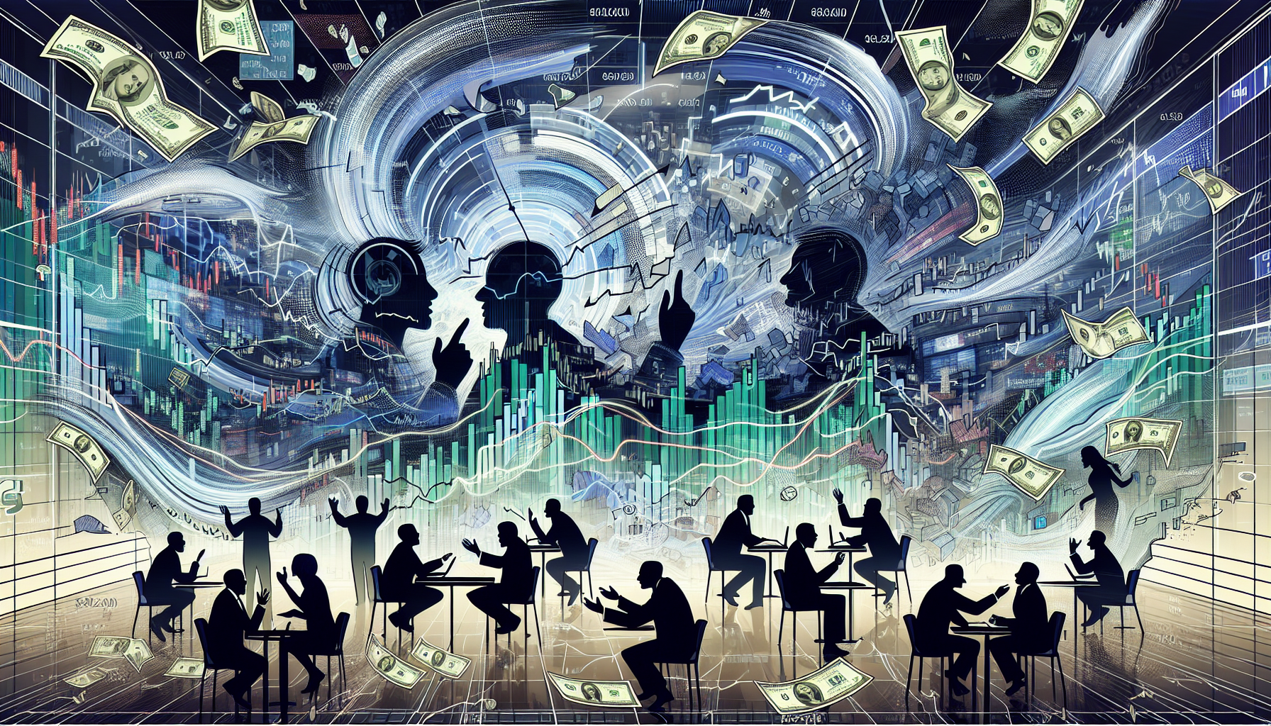 An illustration depicting risks and controversies in high-frequency trading.