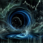 An illustration depicting dark pools and high frequency trading navigating the hidden corners of the stock market.