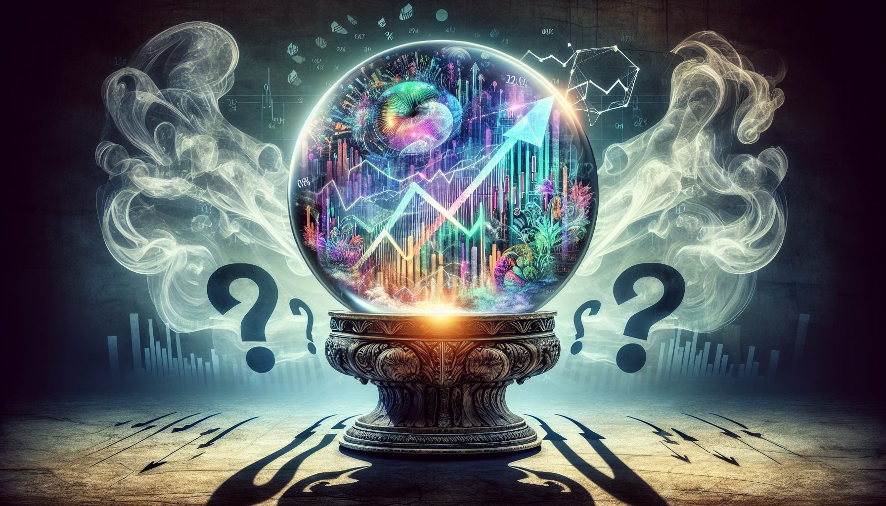 A conceptual image forecasting future trends in emerging markets amidst uncertainty.