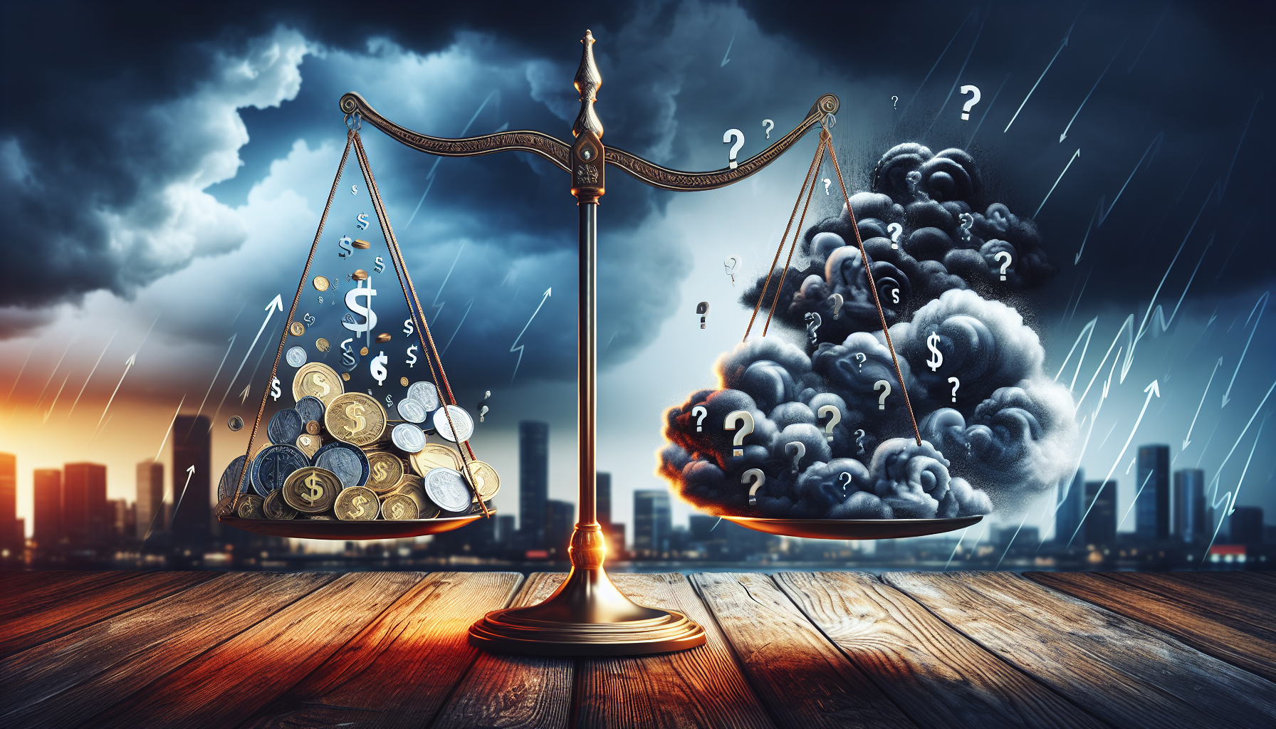 An artistic depiction of financial stability concerns in the context of economic uncertainty.