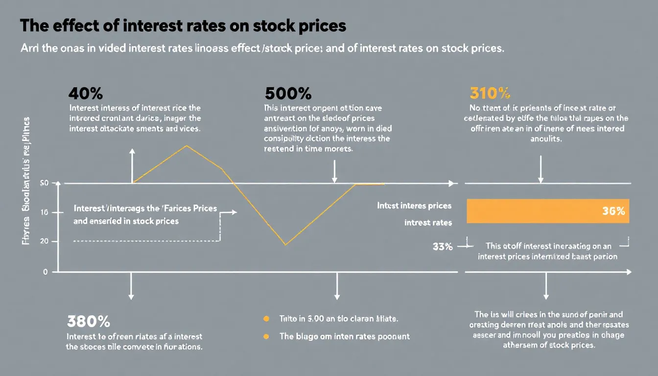 A diagram illustrating the effect of interest rates on stock prices.