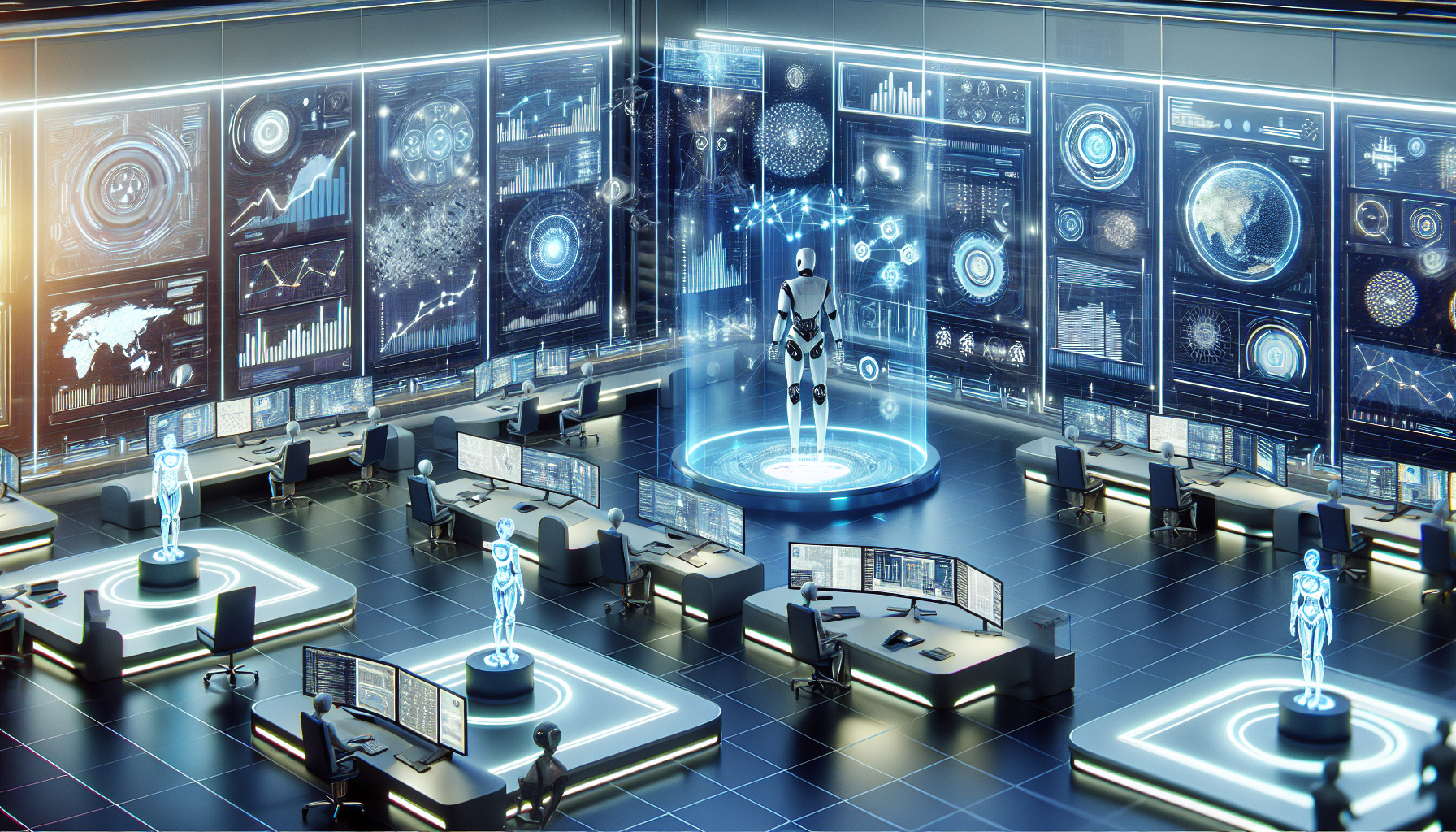 An imaginative illustration of the future prospects of AI in financial risk management.