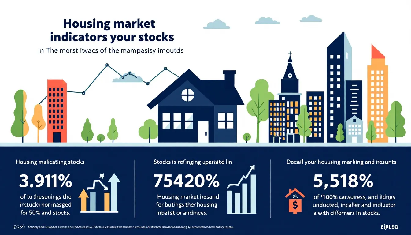 A graphic showing housing market indicators and their impact on stocks.
