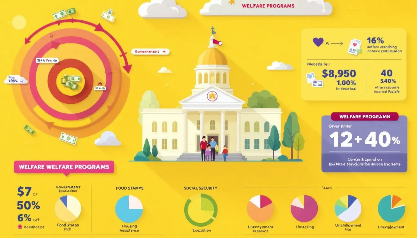 A representation of welfare programs and income redistribution by the government.