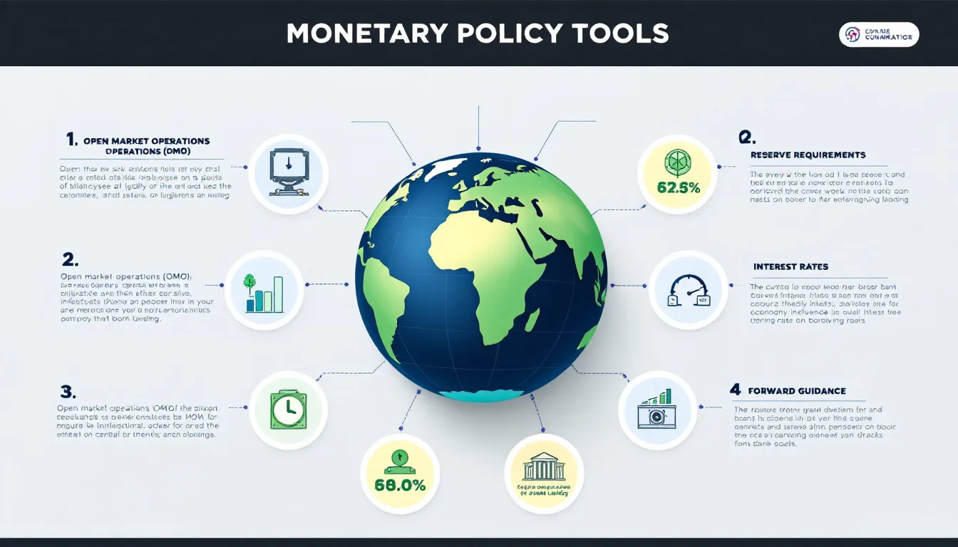 Key monetary policy tools used by central banks.
