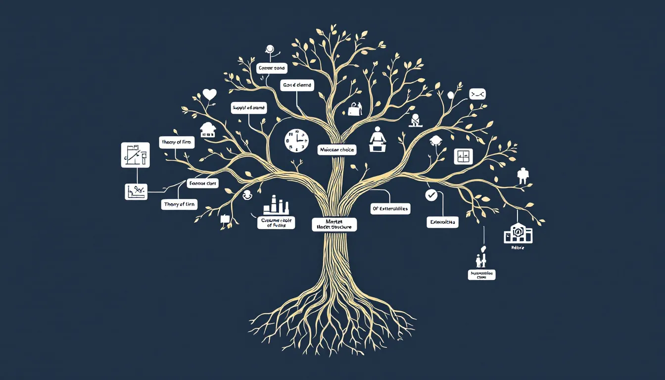 A visual representation of microeconomics focusing on individual markets.